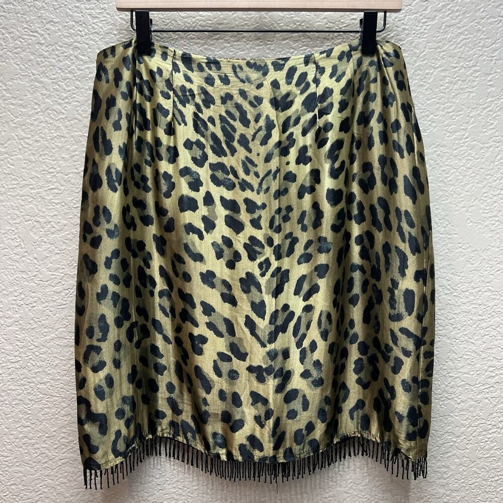 Russell Scott Women’s Sz 12 Animal Print Stretch Knee Length Leopard Skirt